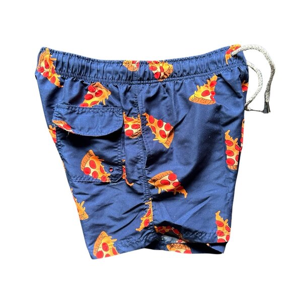 Pizza Board Shorts Swim Trunks Mens Mediu Blue All Over Surf Beach Skate Molokai - Picture 3 of 3